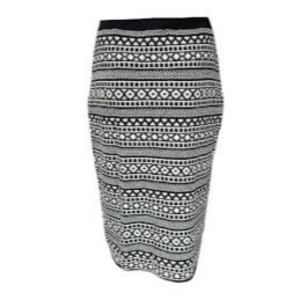 Marina Rinaldi Women's Black Galletto Knitted Skirt XL Designer Italian Wool